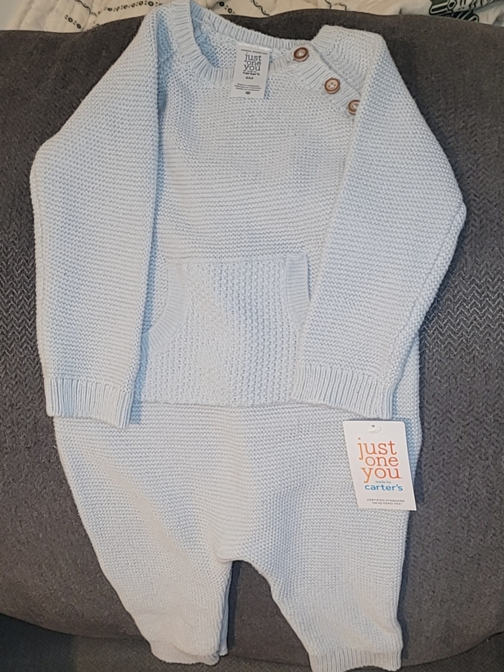 Carter's Light Blue Knit Baby Matching Set